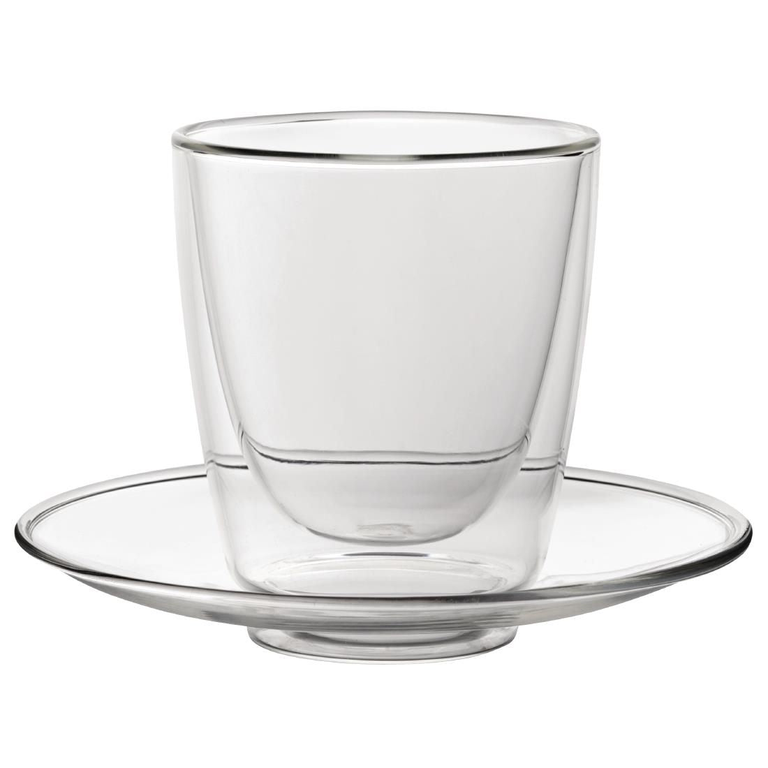 CP884 Utopia Double Walled Cappuccino Glass and Saucer 220ml (Pack of 6) JD Catering Equipment Solutions Ltd