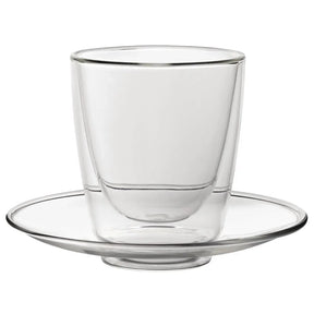 CP884 Utopia Double Walled Cappuccino Glass and Saucer 220ml (Pack of 6) - JD Catering Equipment Solutions Ltd