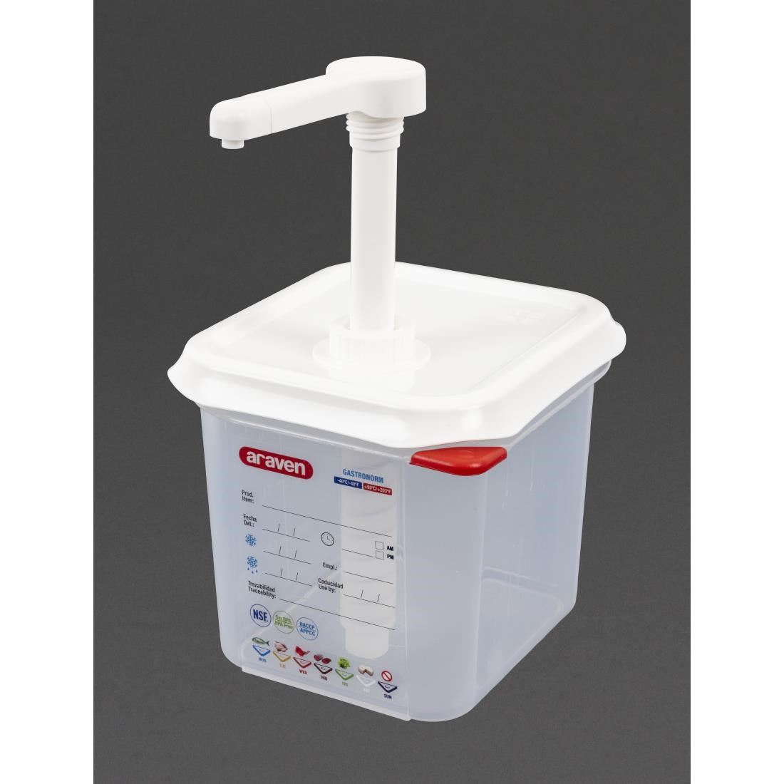CR820 Araven Sauce Dispenser GN 1/6 Transparent 2.6Ltr JD Catering Equipment Solutions Ltd