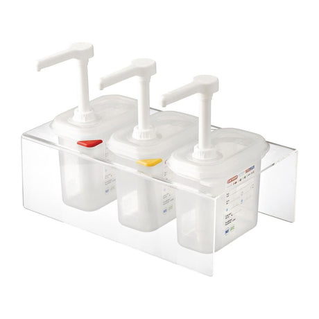 CR823 Araven Sauce Dispensers GN 1/9 Transparent 1.5Ltr (Pack of 3) JD Catering Equipment Solutions Ltd