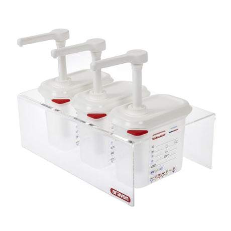 CR823 Araven Sauce Dispensers GN 1/9 Transparent 1.5Ltr (Pack of 3) JD Catering Equipment Solutions Ltd