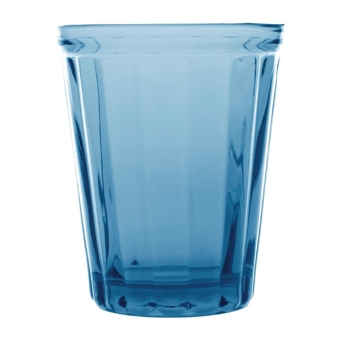 CR828 Olympia Cabot Panelled Glass Tumbler Blue 260ml (Pack of 6) JD Catering Equipment Solutions Ltd