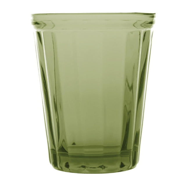 CR829 Olympia Cabot Panelled Glass Tumbler Green 260ml (Pack of 6) JD Catering Equipment Solutions Ltd