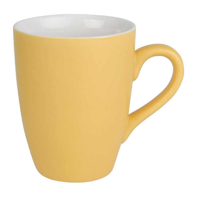 CS040 Olympia Matt Pastel Mug Yellow 340ml (Pack of 6) JD Catering Equipment Solutions Ltd