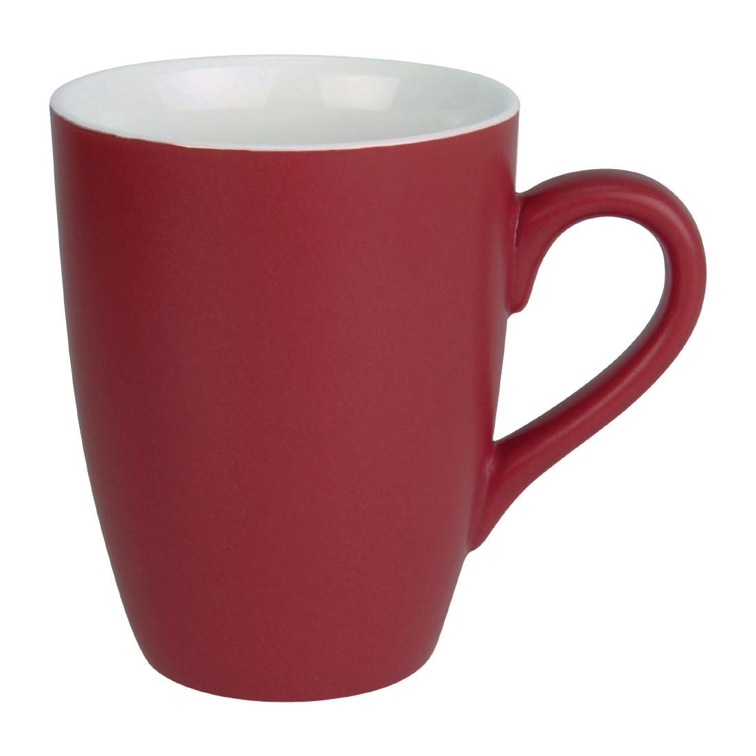 CS043 Olympia Matt Pastel Mug Red 340ml (Pack of 6) JD Catering Equipment Solutions Ltd