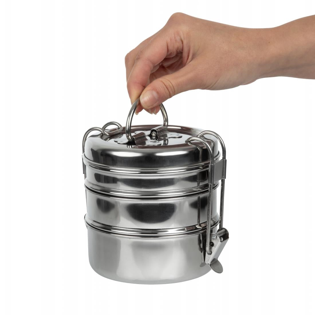 CS079 Utopia 3 Tier Tiffin Tin 115mm  (Pack of 6) JD Catering Equipment Solutions Ltd