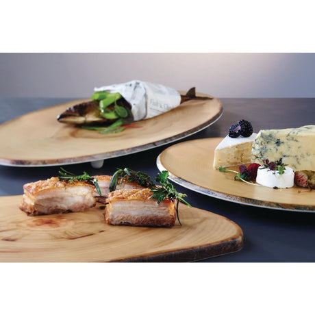 CS096 APS Timber Round Melamine Platter 350mm JD Catering Equipment Solutions Ltd