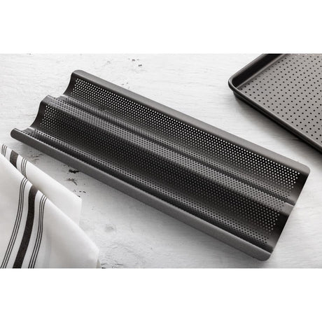 CS563 MasterClass Crusty Bake Non Stick Baguette Tray JD Catering Equipment Solutions Ltd