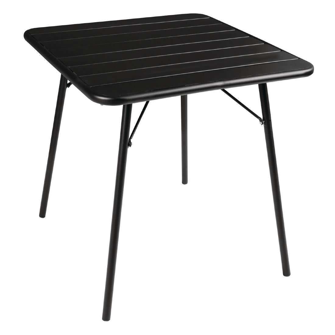CS731 Bolero Square Slatted Steel Table Black 700mm JD Catering Equipment Solutions Ltd