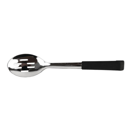 CS911 Vogue Slotted Serving Spoon Black Handle 340mm JD Catering Equipment Solutions Ltd