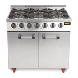 CT253 Buffalo 6 Burner Oven Range with Castors JD Catering Equipment Solutions Ltd