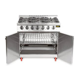 CT253 Buffalo 6 Burner Oven Range with Castors JD Catering Equipment Solutions Ltd