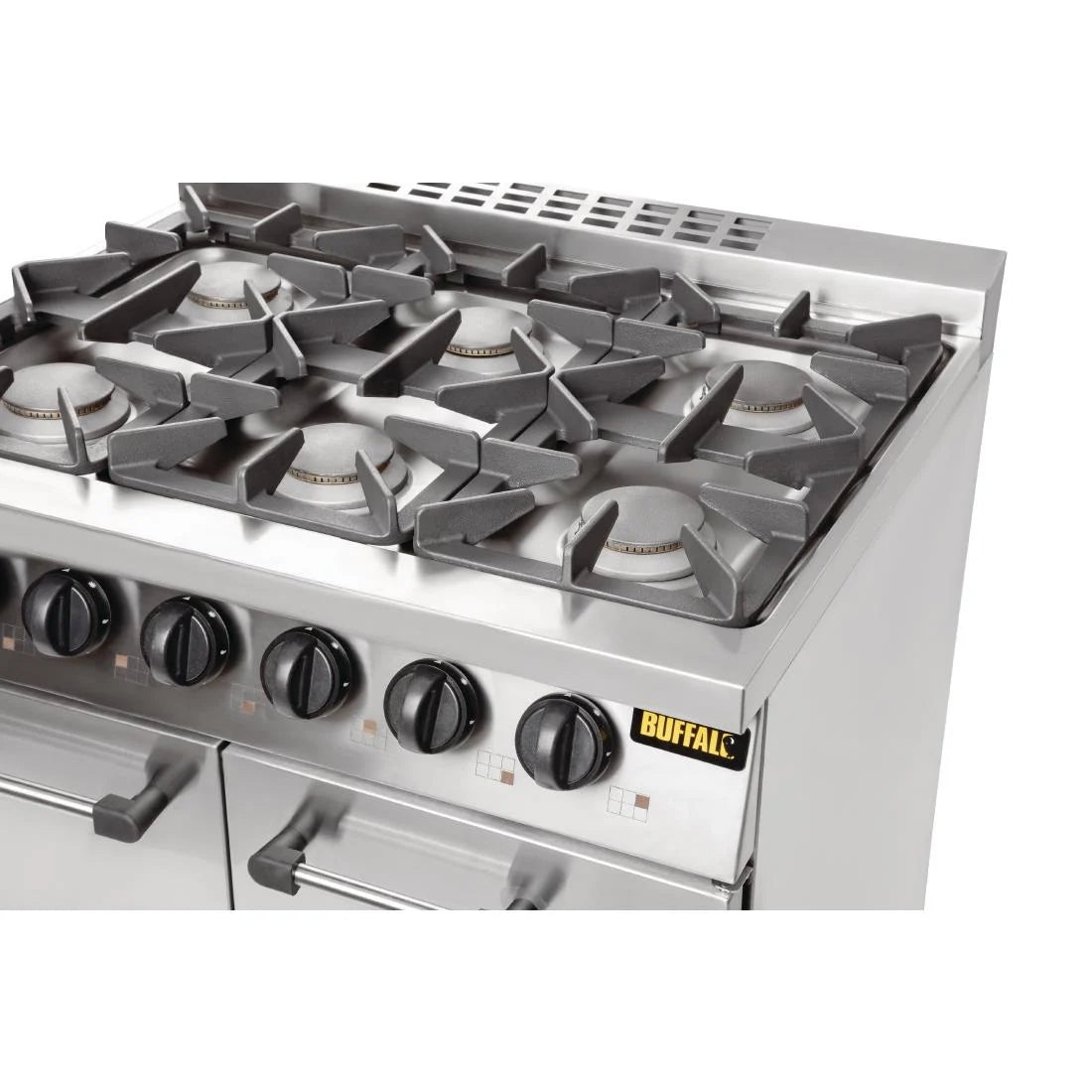 CT253 Buffalo 6 Burner Oven Range with Castors JD Catering Equipment Solutions Ltd