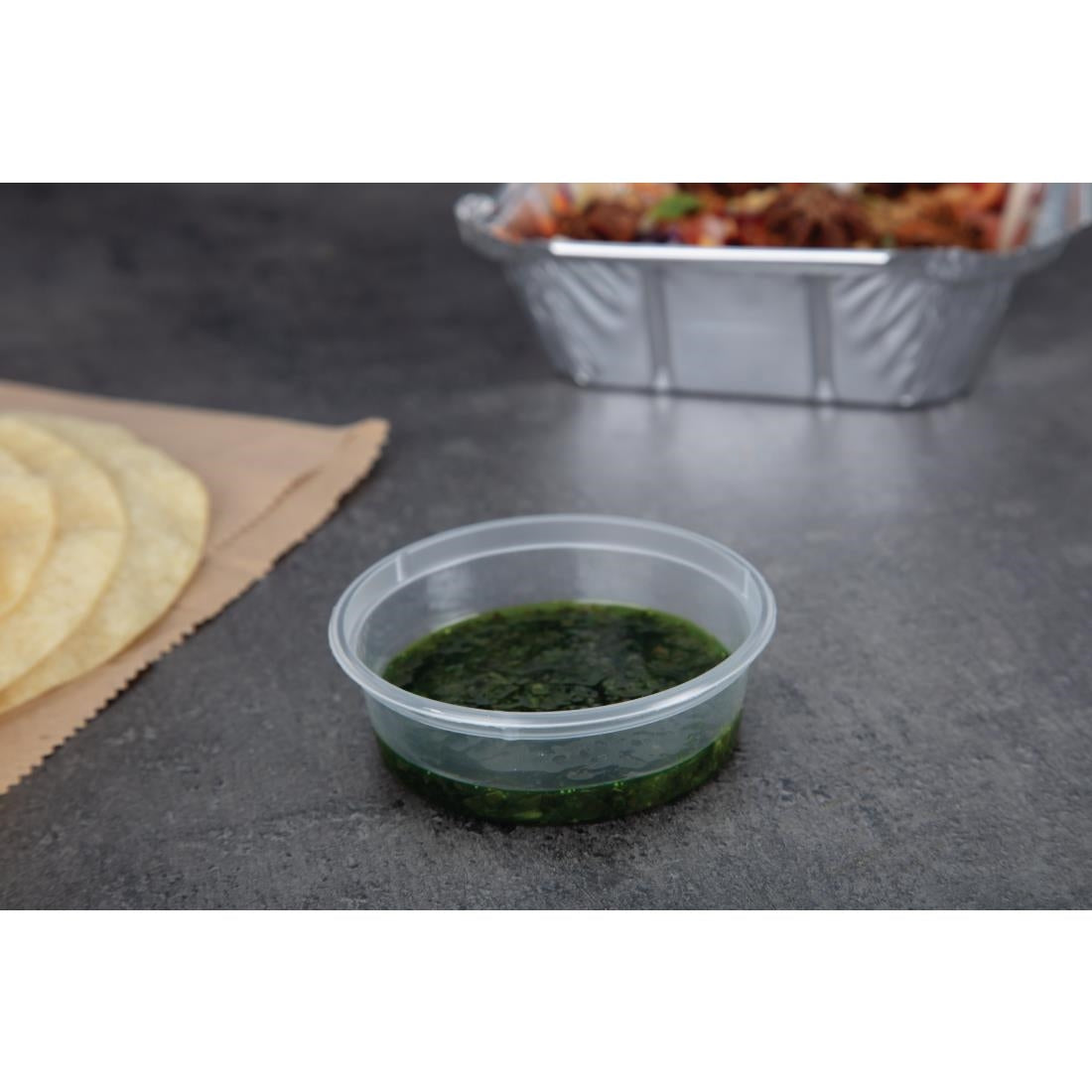 CT285 Fiesta Plastic Microwavable Deli Pots 50ml / 1.75oz (Pack of 100) JD Catering Equipment Solutions Ltd