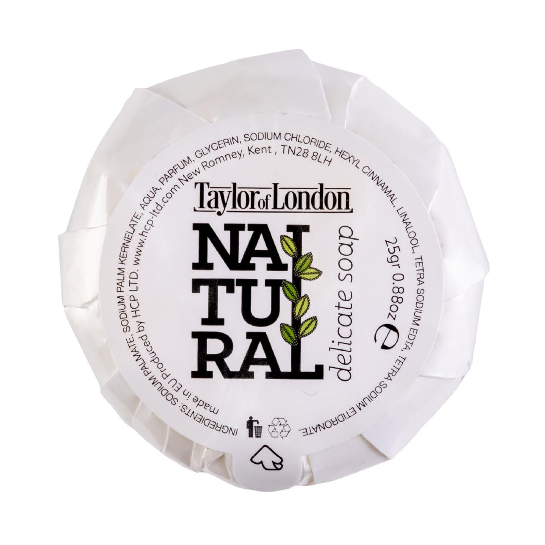 CU221 Taylor of London 90% Natural Pleated Soap 25g (Pack of 100) JD Catering Equipment Solutions Ltd
