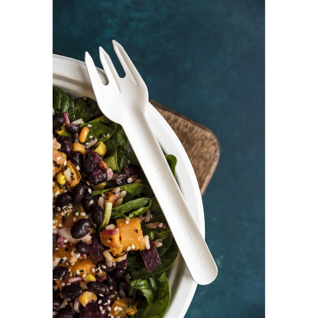 CU543 Vegware Compostable Paper Fork (Pack 1000) JD Catering Equipment Solutions Ltd