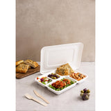 CU546 Vegware 5 Compartment Bagasse Meal Trays with Lid (Pack of 200) JD Catering Equipment Solutions Ltd