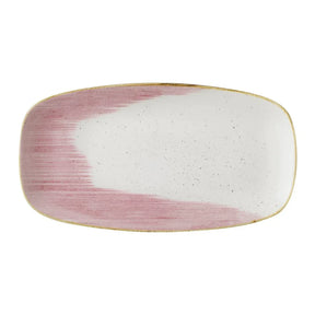 CU649 Churchill Stonecast Accents Petal Pink Chefs Oblong Plate 348 x 186mm (Pack of 6) - JD Catering Equipment Solutions Ltd