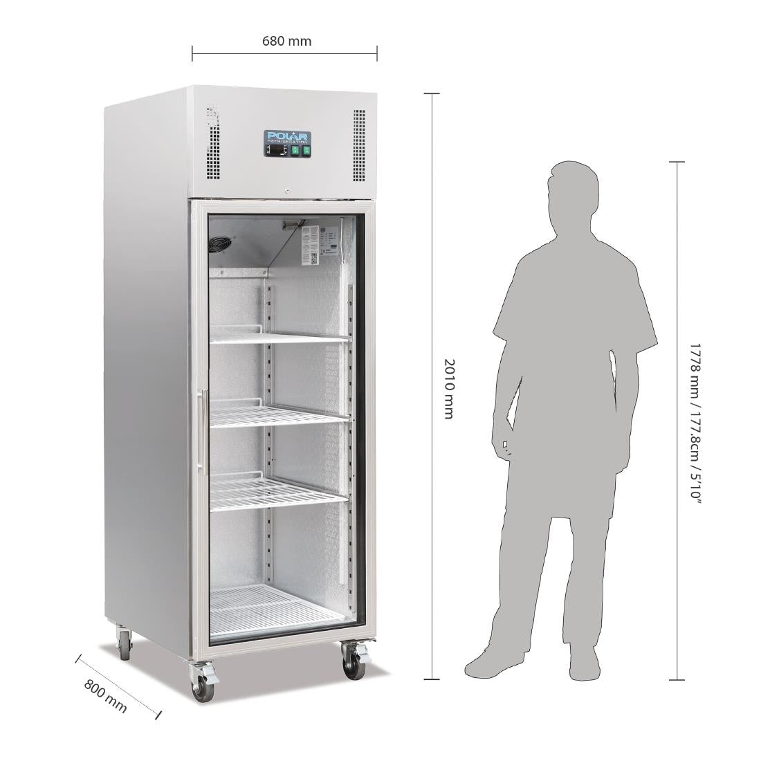 CW197 Polar G-Series Upright Gastro Display Fridge 600Ltr JD Catering Equipment Solutions Ltd