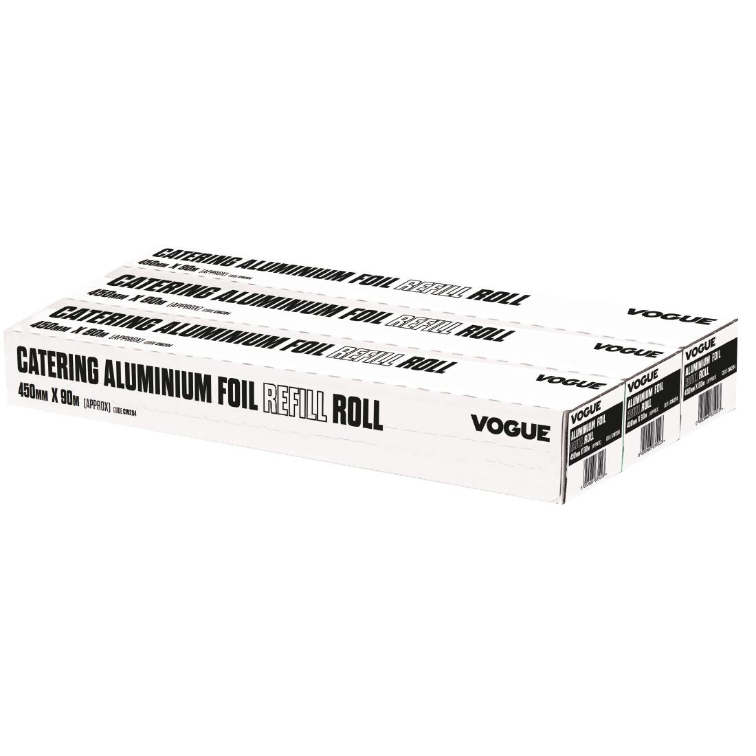CW204 Vogue Aluminium Foil 90m fits Wrap450 Dispenser (Pack of 3) JD Catering Equipment Solutions Ltd