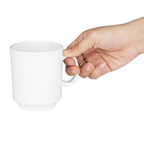 CW290 Kristallon Melamine Mugs White 340ml 12oz (Pack of 6) JD Catering Equipment Solutions Ltd