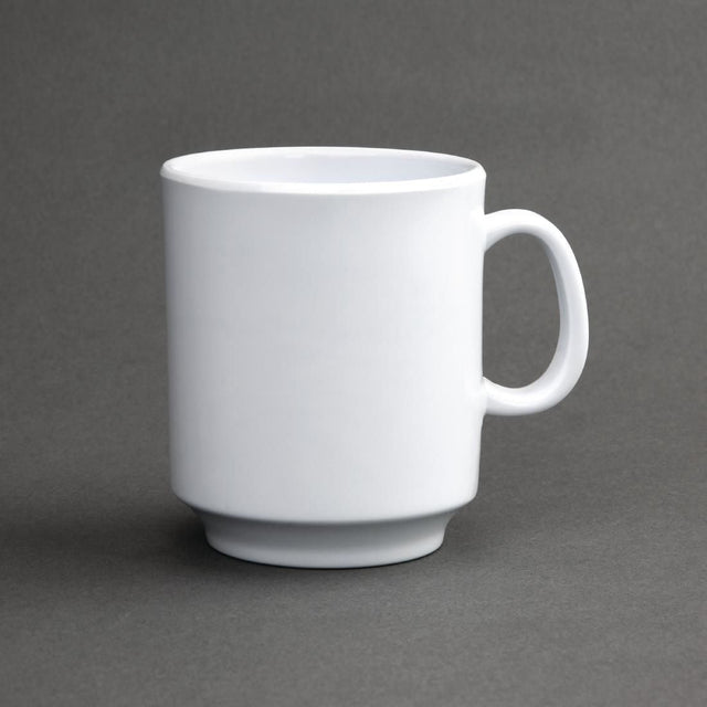 CW290 Kristallon Melamine Mugs White 340ml 12oz (Pack of 6) JD Catering Equipment Solutions Ltd