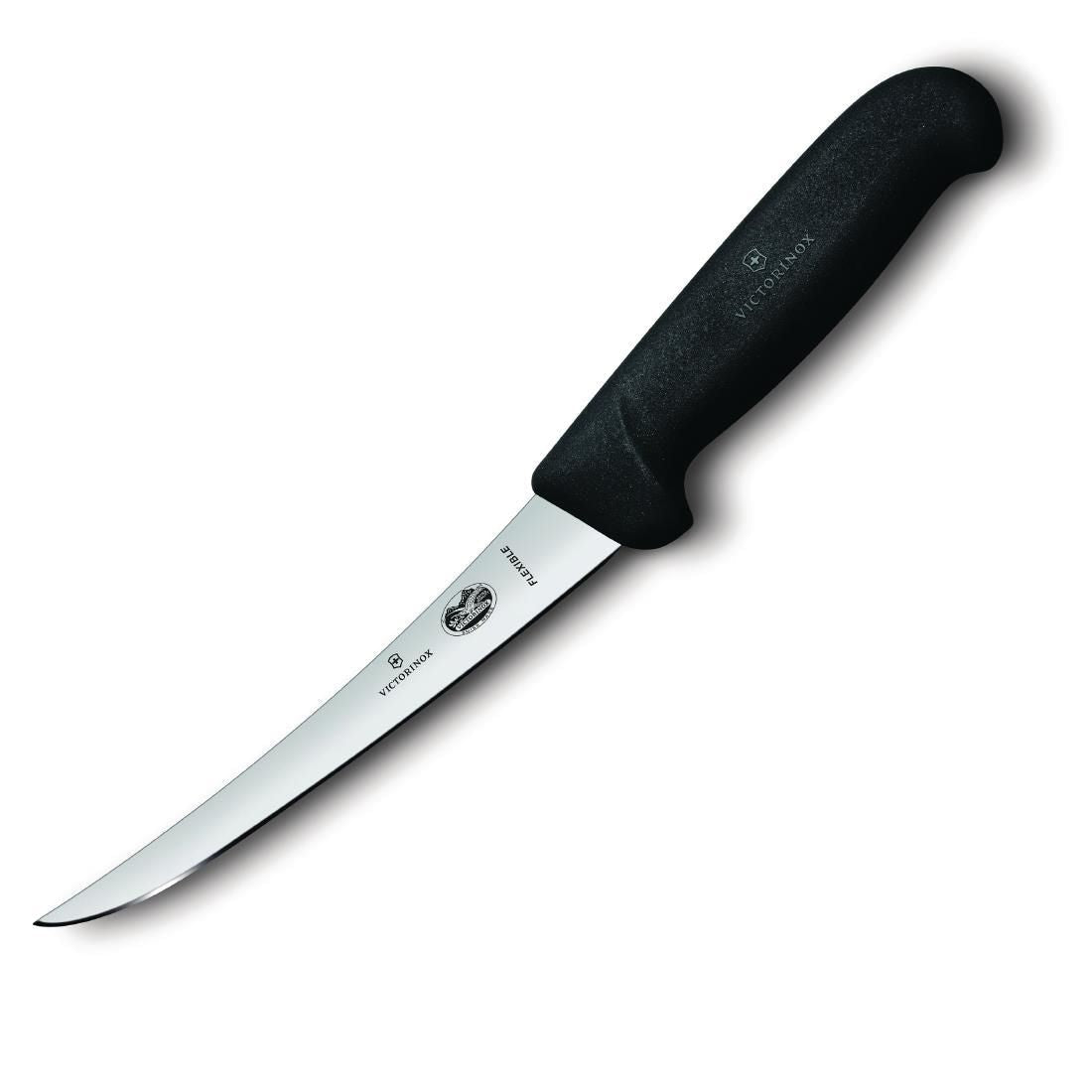 CW454 Victorinox Fibrox Boning Knife Narrow Curved Flexible Blade 12cm JD Catering Equipment Solutions Ltd