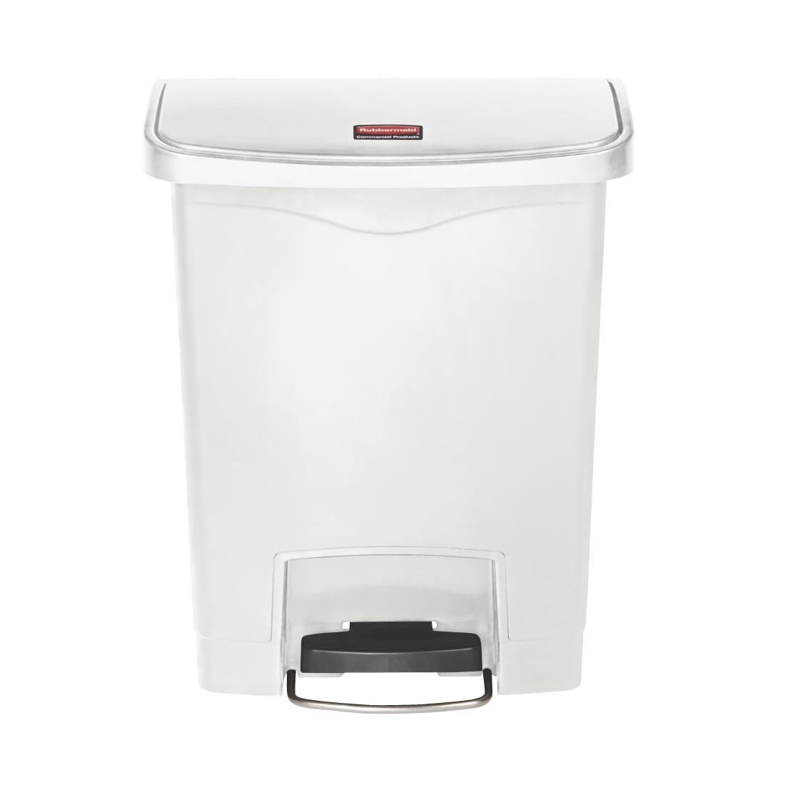 CW582 Rubbermaid Slim Jim Step on Bin Front Pedal 30Ltr White JD Catering Equipment Solutions Ltd