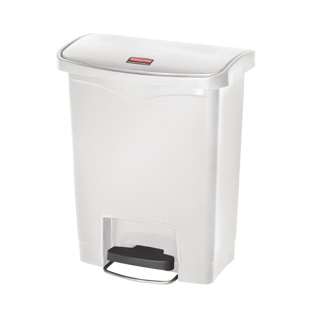 CW582 Rubbermaid Slim Jim Step on Bin Front Pedal 30Ltr White JD Catering Equipment Solutions Ltd