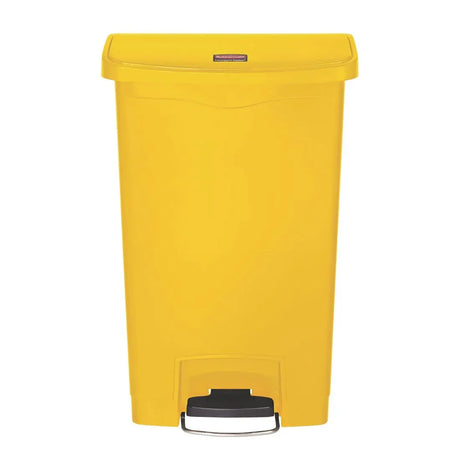 CW585 Rubbermaid Slim Jim Front Step-On Pedal Bin Yellow 50Ltr - JD Catering Equipment Solutions Ltd