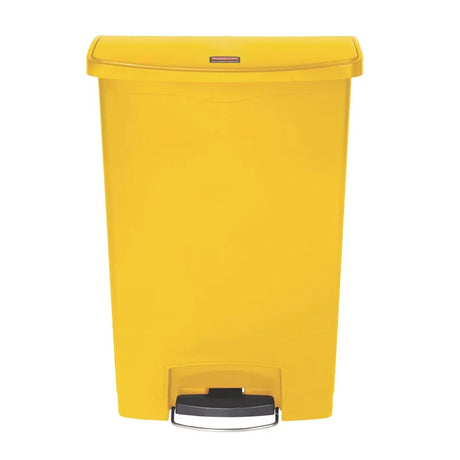 CW593 Rubbermaid Slim Jim Step on Bin Front Pedal 90Ltr Yellow - JD Catering Equipment Solutions Ltd