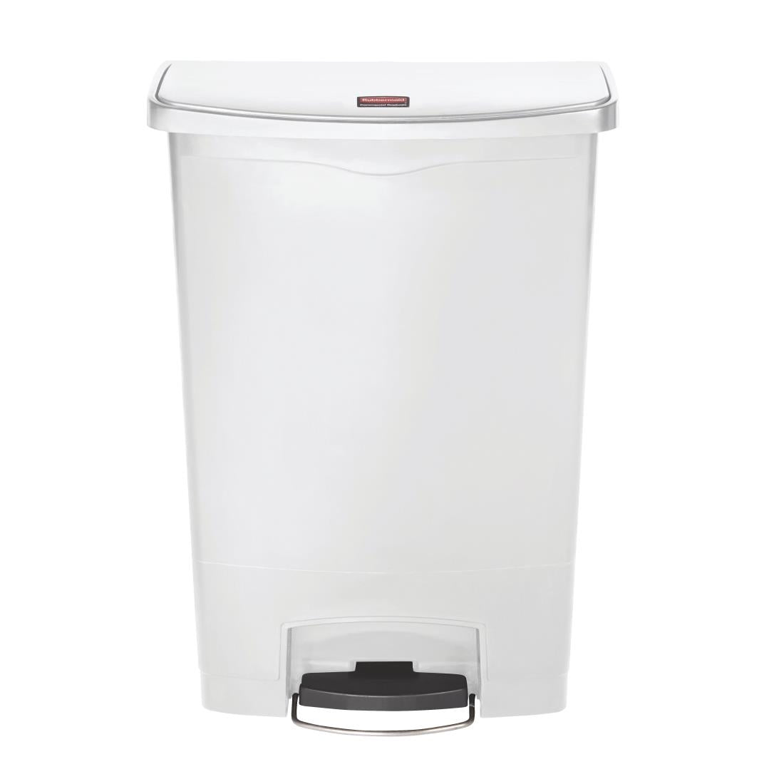 CW594 Rubbermaid Slim Jim Step on Bin Front Pedal 90Ltr White JD Catering Equipment Solutions Ltd
