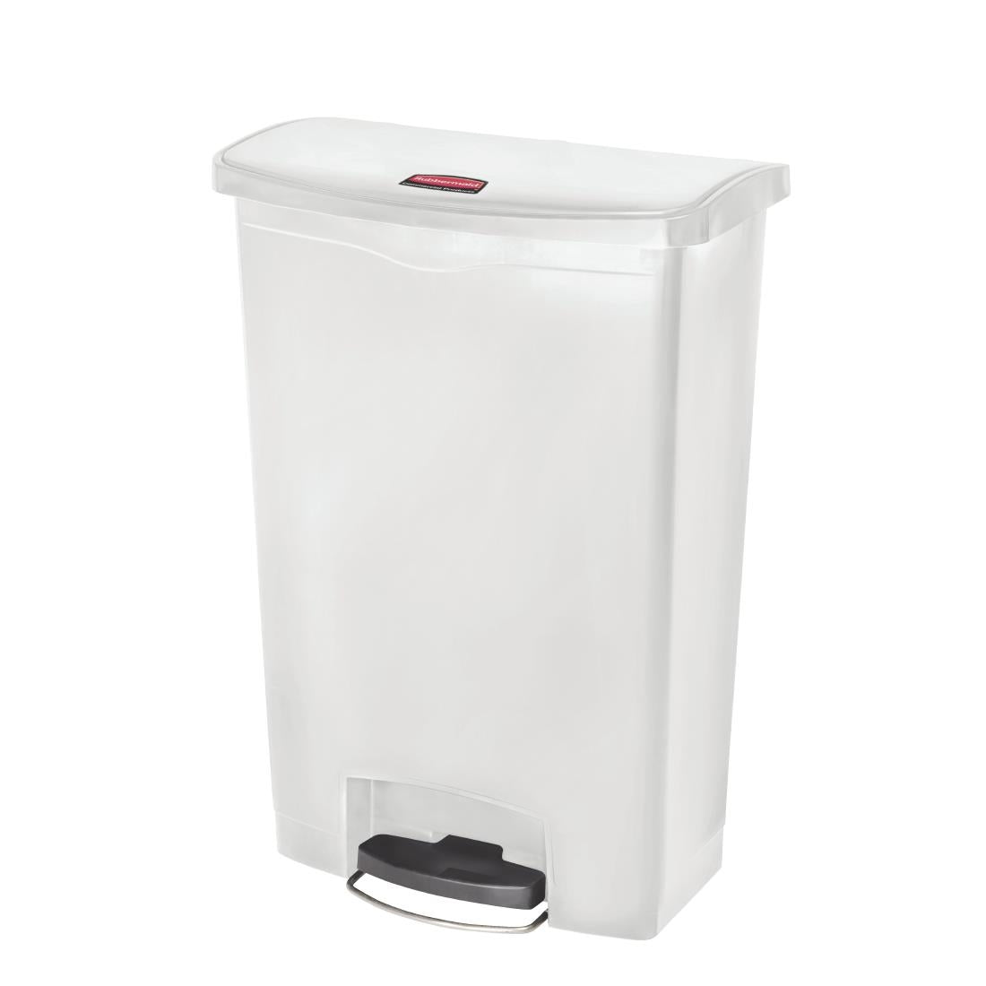 CW594 Rubbermaid Slim Jim Step on Bin Front Pedal 90Ltr White JD Catering Equipment Solutions Ltd