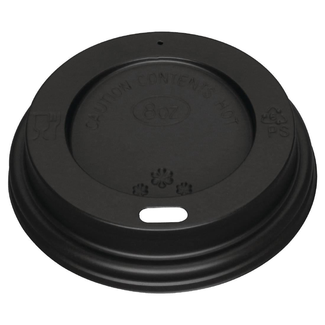 CW716 Fiesta Recyclable Coffee Cup Lids Black 225ml / 8oz (Pack of 1000) JD Catering Equipment Solutions Ltd