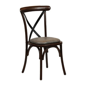 CX441 Bristol Dining Chair Dark Walnut with Padded Seat Saddle Ash (Pack of 2) - JD Catering Equipment Solutions Ltd