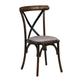 CX446 Bristol Dining Chair Vintage with Padded Seat Helbeck Charcoal (Pack of 2) JD Catering Equipment Solutions Ltd