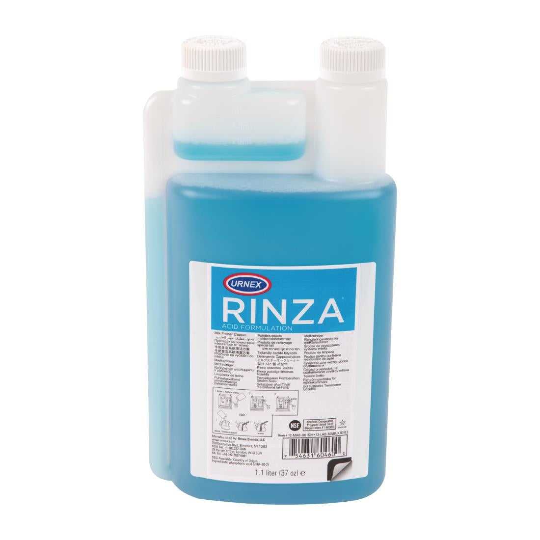 CX501 Urnex Rinza Acidic Milk Frother Cleaner Liquid Concentrate 1.1Ltr JD Catering Equipment Solutions Ltd