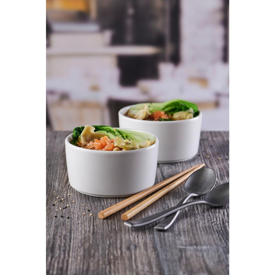 CX633 Churchill Super Vitrified Nourish Straight Sided Soup Bowls White 15oz (Pack of 12) JD Catering Equipment Solutions Ltd