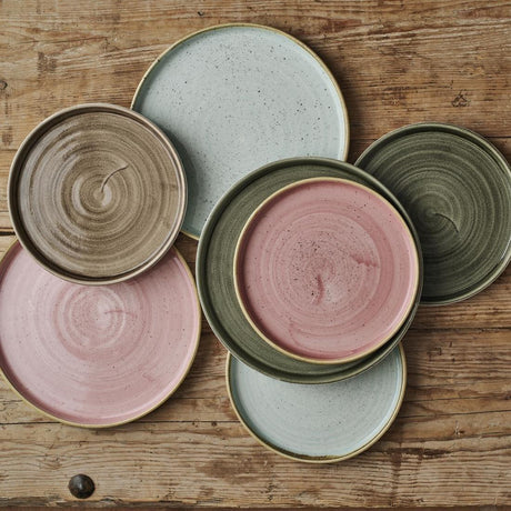 CX637 Churchill Stonecast Walled Plates Pink 260mm (Pack of 6) - JD Catering Equipment Solutions Ltd