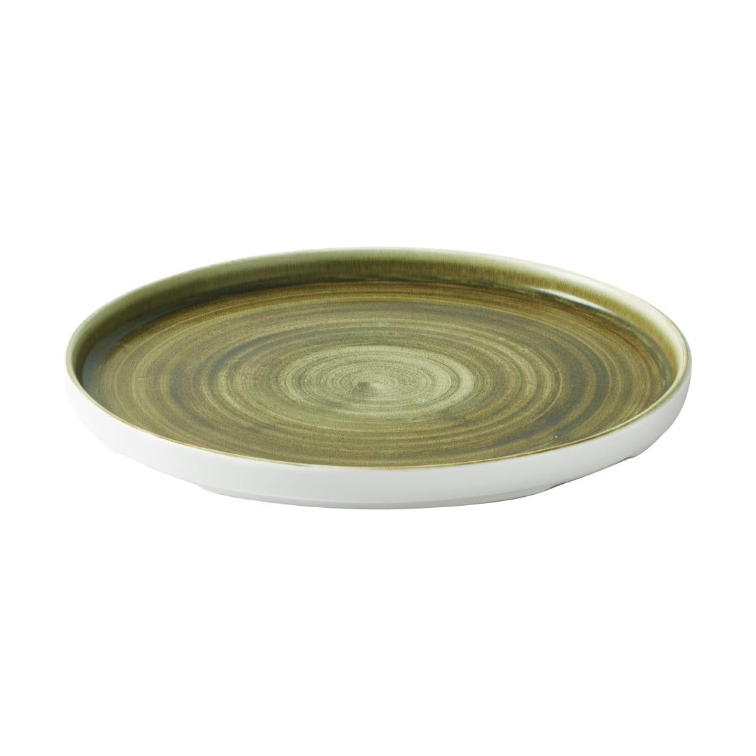CX639 Churchill Stonecast Plume Walled Plates Green 260mm (Pack of 6) JD Catering Equipment Solutions Ltd