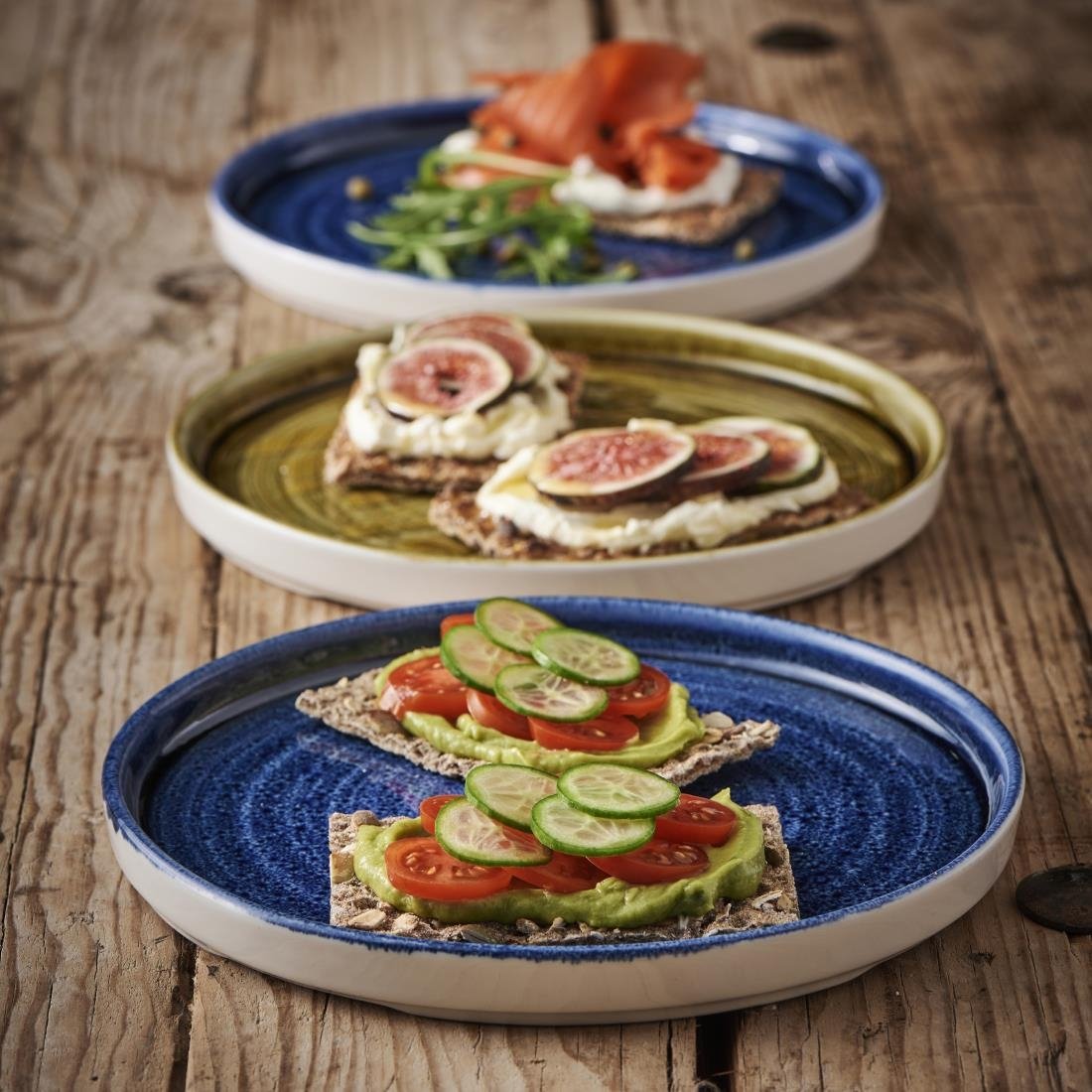 CX641 Churchill Stonecast Plume Walled Plates Ultramarine 260mm (Pack of 6) JD Catering Equipment Solutions Ltd