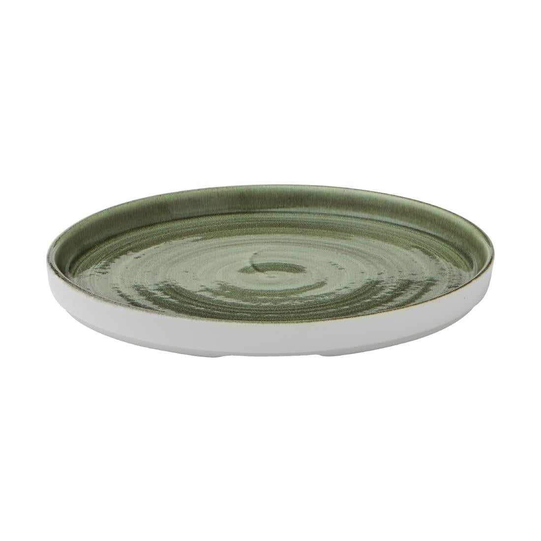 CX644 Churchill Stonecast Patina Walled Plates Green 220mm (Pack of 6) JD Catering Equipment Solutions Ltd