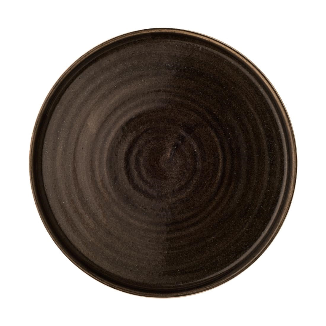 CX646 Churchill Stonecast Patina Walled Plates Iron Black 220mm (Pack of 6) JD Catering Equipment Solutions Ltd