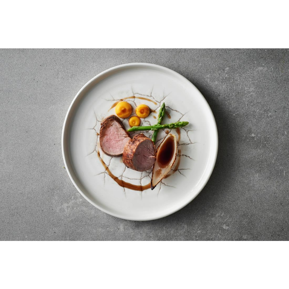CX677 Churchill Studio Prints Kintsugi Agate Walled Plates Grey 260mm (Pack of 6) JD Catering Equipment Solutions Ltd