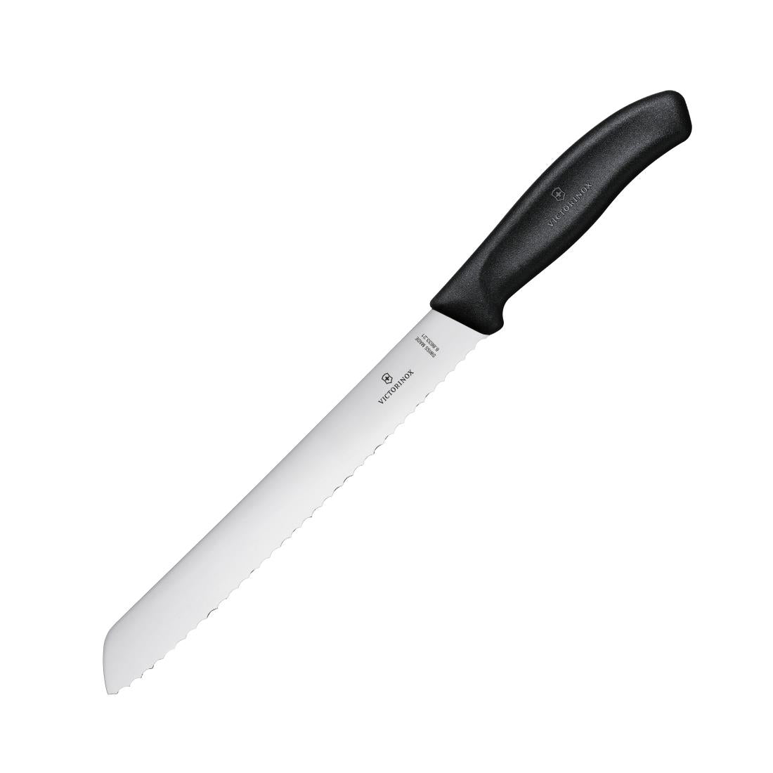CX745 Bread Knife, Serrated Edge (Blister Pack) 21cm Black JD Catering Equipment Solutions Ltd