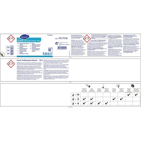 CX806 Suma SmartDose D2.3 Multi-Purpose Cleaner Super Concentrate 1.4Ltr JD Catering Equipment Solutions Ltd