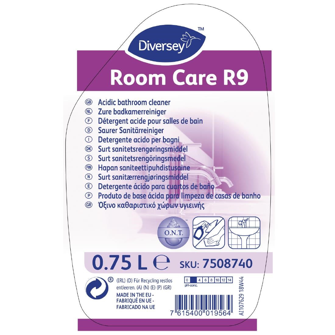 CX808 Room Care R9 Bathroom Cleaner Ready To Use 750ml JD Catering Equipment Solutions Ltd