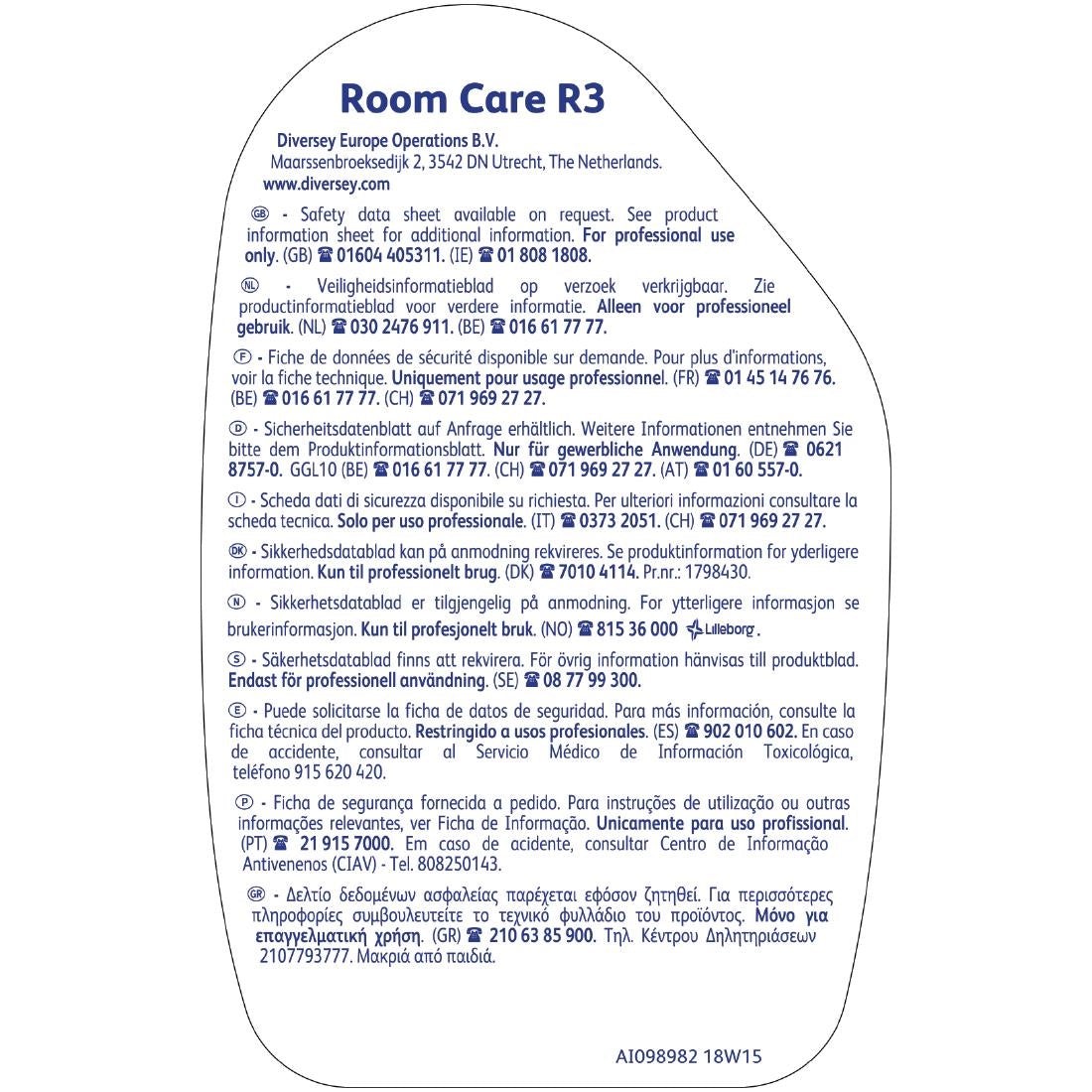 CX809 Room Care R3 Glass and Multi-Surface Cleaner Ready To Use 750ml JD Catering Equipment Solutions Ltd