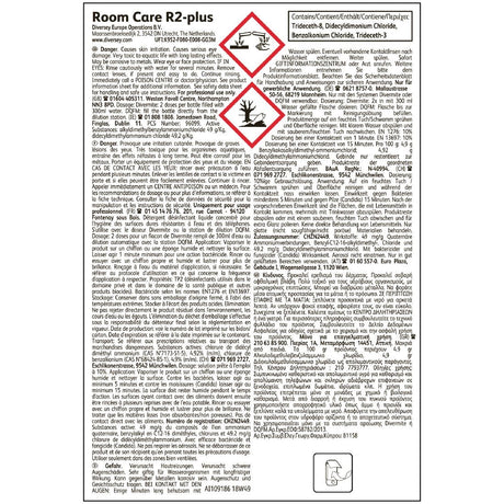 CX821 Room Care R2-plus Hard Surface Cleaner and Disinfectant Concentrate 1.5Ltr JD Catering Equipment Solutions Ltd