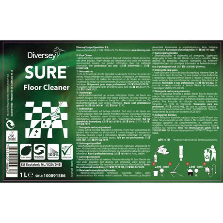 CX825 SURE Floor Cleaner Concentrate 1Ltr - JD Catering Equipment Solutions Ltd